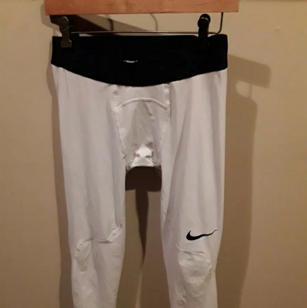 Nike running tights, full length. Medium, chalk